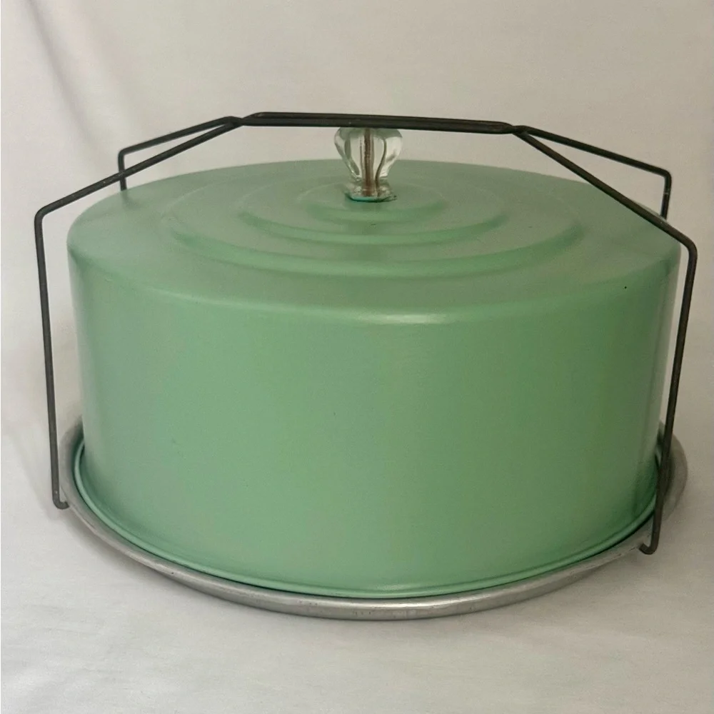 Vintage Cake Carrier Green - Picture 2 of 10